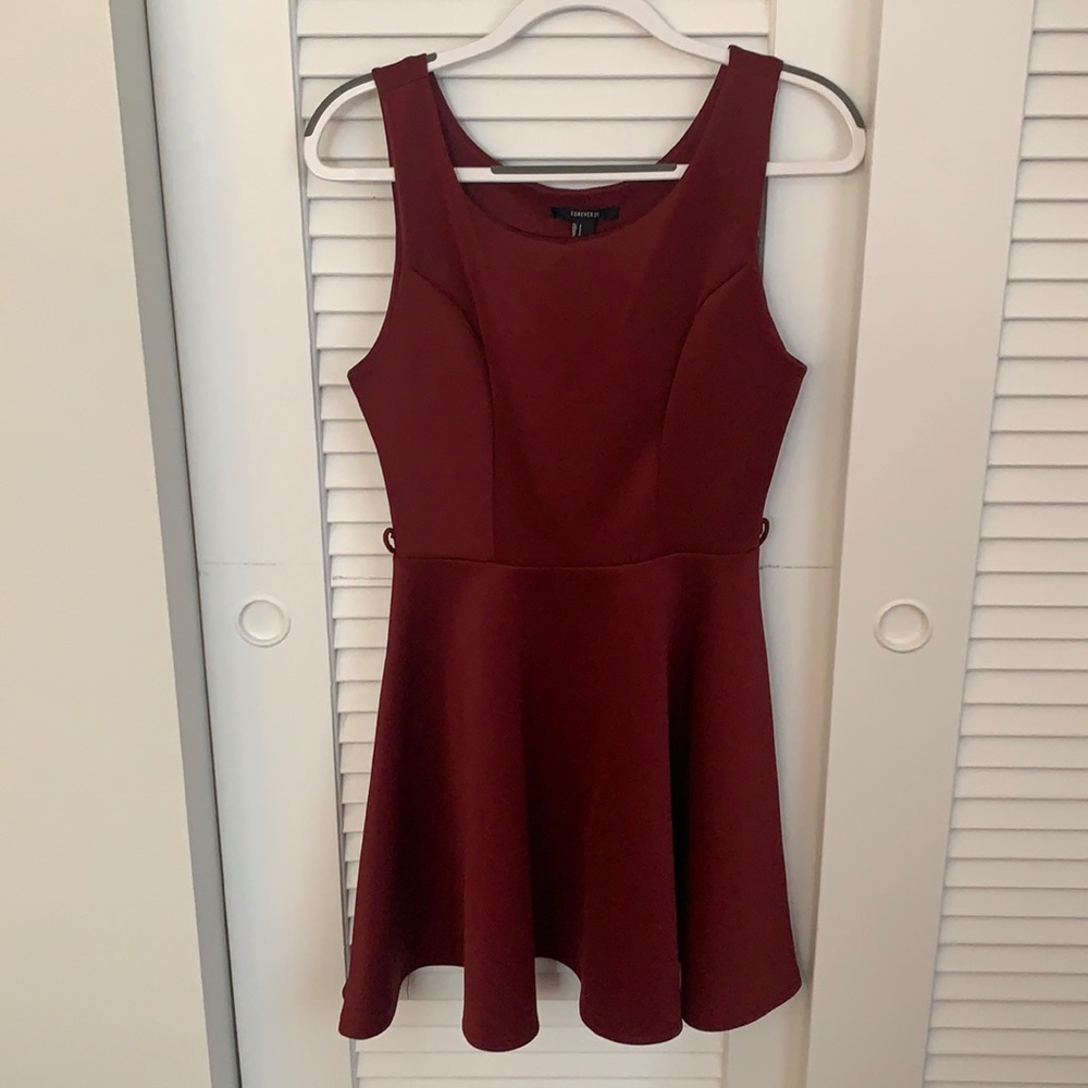 Burgundy skater dress
